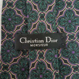 Christian Dior Monsieur Green Medallion 100% Silk